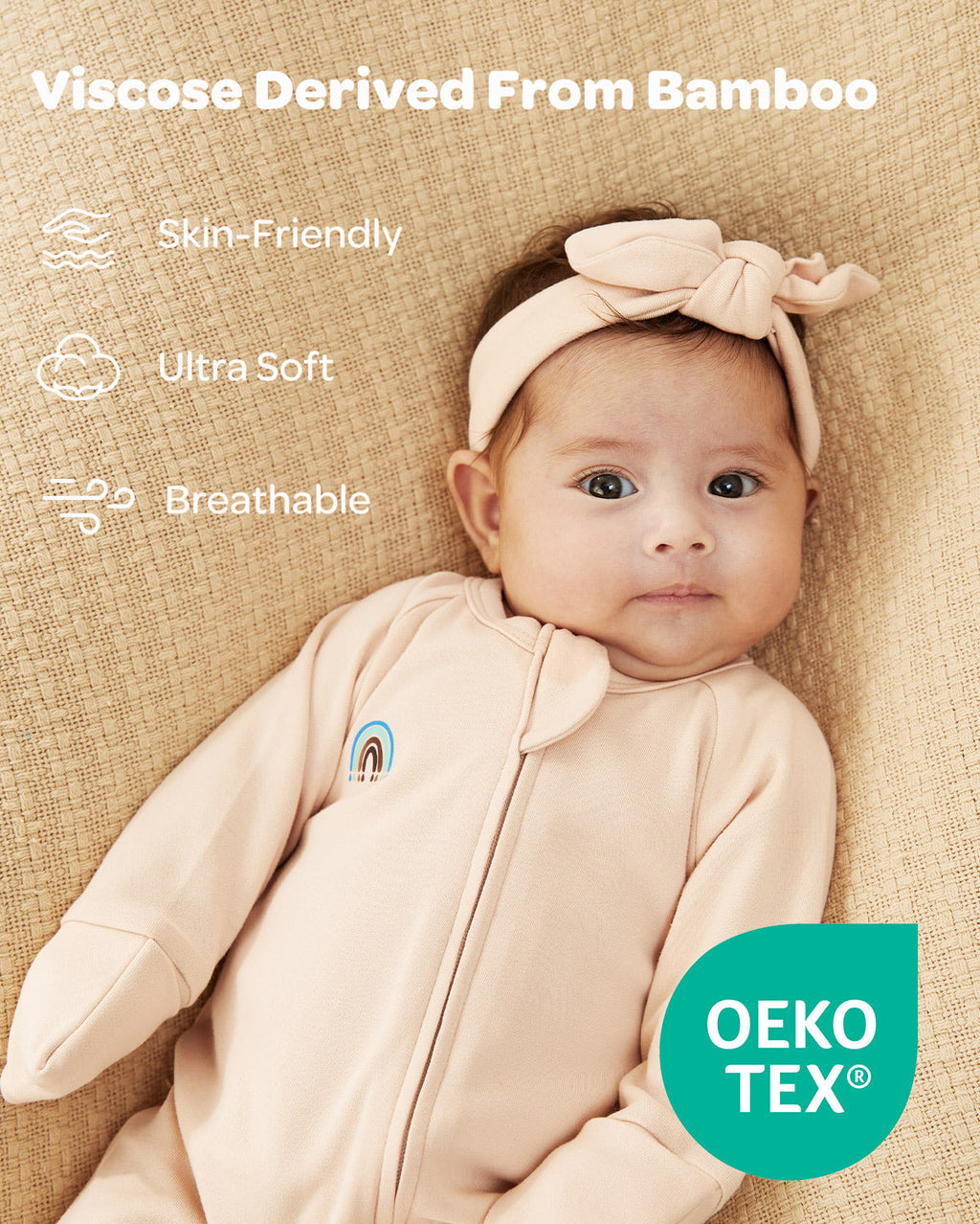 Momcozy Boy Girl Baby Pajamas - Newborn Sleepers - Dull Brown & Pinkish Grey