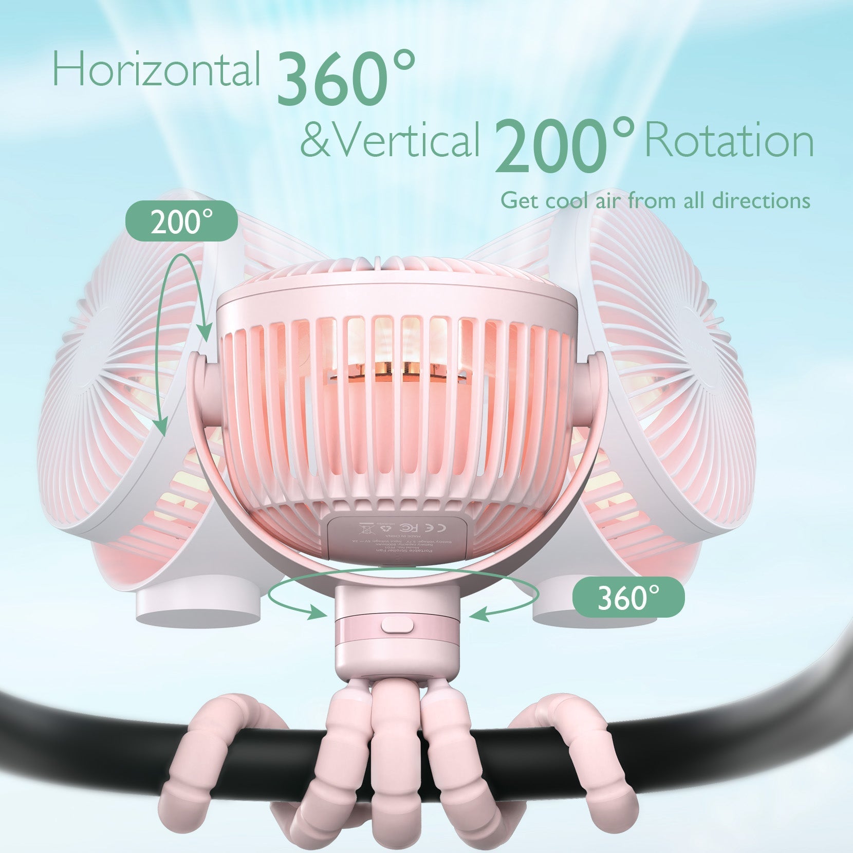 USB Rechargeable Handheld Cooling Fan for Travel